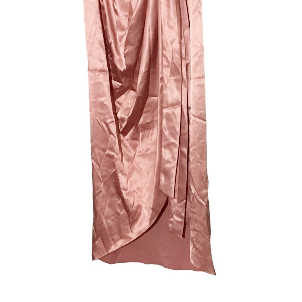 After Six Halter Midi Dress With Draped Tulip Skirt in Desert Rose Size 6 nwt - Picture 6 of 9